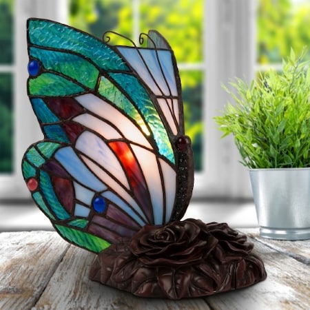 Hastings Home Butterfly Lamp - Tiffany Style 176460YVU